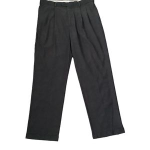 Savane Men’s Dress Pants Pleated Cuffed Elastucized Waist Gray 38x29